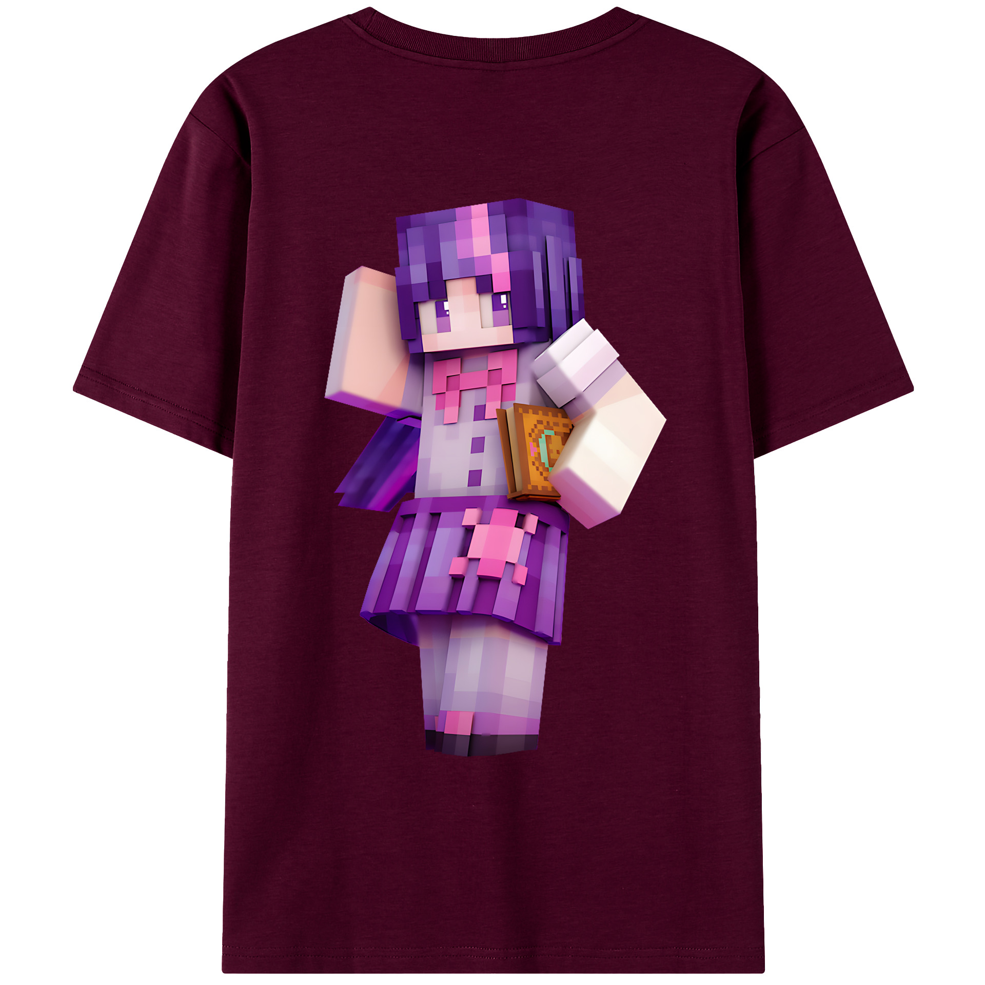 （画像用） マインクラフト ブロックの世界 Minecraft MC Block world レディース半袖Tシャツ(バックプリント)